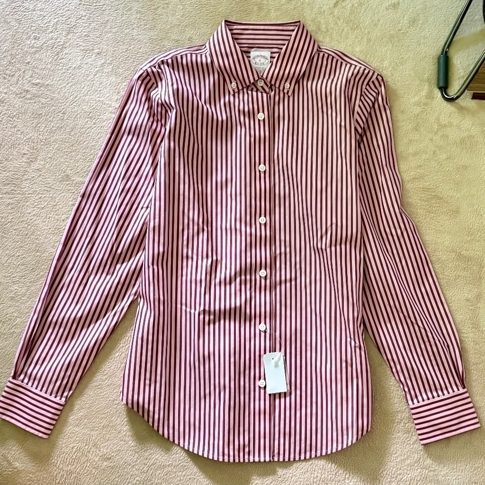 New pink and burgundy Brooks Brothers Button up